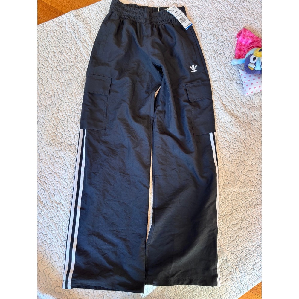 Adidas Originals Womens 3S Cargo Pants Black Wide Leg JF1292 XS NWT